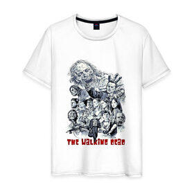 Мужская футболка хлопок с принтом The Walking Dead в Тюмени, 100% хлопок | прямой крой, круглый вырез горловины, длина до линии бедер, слегка спущенное плечо. | 