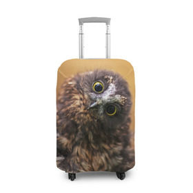 Чехол для чемодана 3D с принтом Совёнок в Тюмени, 86% полиэфир, 14% спандекс | двустороннее нанесение принта, прорези для ручек и колес | взгляд | глаза | клюв | пернатые | перья | прикол | птица | сова | юмор