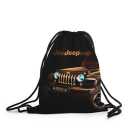 Рюкзак-мешок 3D с принтом Jeep в Тюмени, 100% полиэстер | плотность ткани — 200 г/м2, размер — 35 х 45 см; лямки — толстые шнурки, застежка на шнуровке, без карманов и подкладки | brand | car | chrysler | jeep | logo | usa | автомобиль | джип | крайслер | логотип | марка | сша