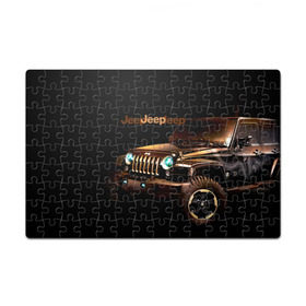 Пазл магнитный 126 элементов с принтом Jeep в Тюмени, полимерный материал с магнитным слоем | 126 деталей, размер изделия —  180*270 мм | brand | car | chrysler | jeep | logo | usa | автомобиль | джип | крайслер | логотип | марка | сша