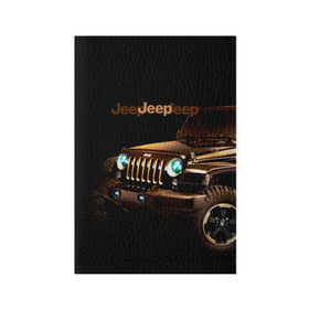 Обложка для паспорта матовая кожа с принтом Jeep в Тюмени, натуральная матовая кожа | размер 19,3 х 13,7 см; прозрачные пластиковые крепления | brand | car | chrysler | jeep | logo | usa | автомобиль | джип | крайслер | логотип | марка | сша