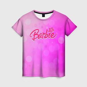 Женская футболка 3D с принтом Барби 5 в Тюмени, 100% полиэфир ( синтетическое хлопкоподобное полотно) | прямой крой, круглый вырез горловины, длина до линии бедер | barbie | барби | девочка | девушка | кукла