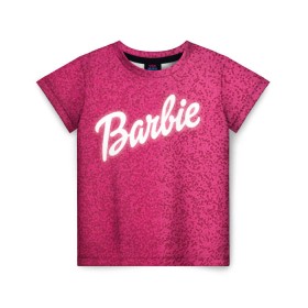 Детская футболка 3D с принтом Барби 7 в Тюмени, 100% гипоаллергенный полиэфир | прямой крой, круглый вырез горловины, длина до линии бедер, чуть спущенное плечо, ткань немного тянется | Тематика изображения на принте: barbie | барби | девочка | девушка | кукла