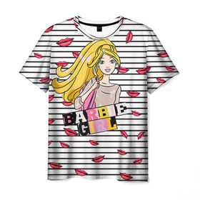 Мужская футболка 3D с принтом Барби 8 в Тюмени, 100% полиэфир | прямой крой, круглый вырез горловины, длина до линии бедер | barbie | барби | девочка | девушка | кукла