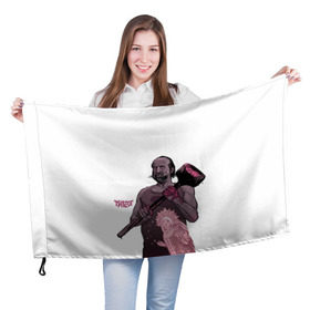 Флаг 3D с принтом ЧерноБог в Тюмени, 100% полиэстер | плотность ткани — 95 г/м2, размер — 67 х 109 см. Принт наносится с одной стороны | американские боги | бог зла | молот | чернобог