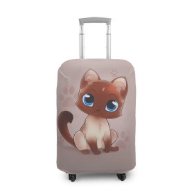 Чехол для чемодана 3D с принтом Киска в Тюмени, 86% полиэфир, 14% спандекс | двустороннее нанесение принта, прорези для ручек и колес | взгляд | глаза | киска | кот | котёнок | кошка | лапа | след | хвост