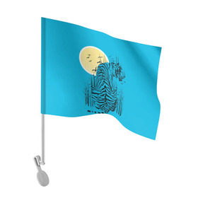 Флаг для автомобиля с принтом тигр в Тюмени, 100% полиэстер | Размер: 30*21 см | арт | бамбук | восток | графика | живопись | китай | луна | небо | ночь | полосы | птицы | рисунок | творчество | хищник | япония