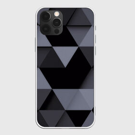 Чехол для iPhone 12 Pro Max с принтом Геометрия в Тюмени, Силикон |  | Тематика изображения на принте: 3d | abstract | gray | lowpoly | polygon | triangle | абстракция | геометрия | полигоны | треугольники