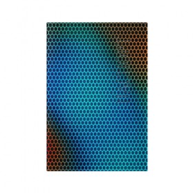 Обложка для паспорта матовая кожа с принтом object grid в Тюмени, натуральная матовая кожа | размер 19,3 х 13,7 см; прозрачные пластиковые крепления | dot | абстракция | метал | сетка | текстура