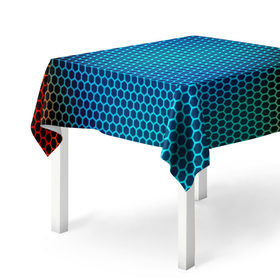 Скатерть 3D с принтом object grid в Тюмени, 100% полиэстер (ткань не мнется и не растягивается) | Размер: 150*150 см | dot | абстракция | метал | сетка | текстура