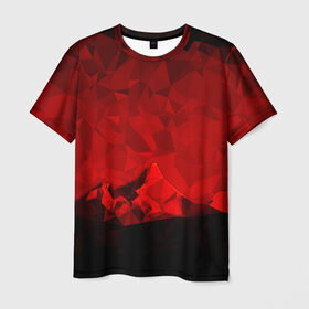 Мужская футболка 3D с принтом crystal abstract в Тюмени, 100% полиэфир | прямой крой, круглый вырез горловины, длина до линии бедер | abstract | gray | lowpoly | polygon | triangle | абстракция | геометрия | полигоны | треугольники