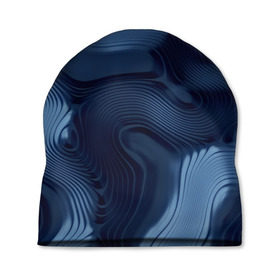 Шапка 3D с принтом Lullaby blue в Тюмени, 100% полиэстер | универсальный размер, печать по всей поверхности изделия | волны | синий | темный