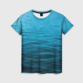 Женская футболка 3D с принтом Море в Тюмени, 100% полиэфир ( синтетическое хлопкоподобное полотно) | прямой крой, круглый вырез горловины, длина до линии бедер | sea | вода | волны | глубина | дайвинг | лето | океан | отдых | отпуск | пляж | солнце