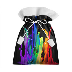 Подарочный 3D мешок с принтом Краски в Тюмени, 100% полиэстер | Размер: 29*39 см | background | black | bright | paint | rainbow | spectrum | splash | spray | брызги | всплеск | краски | радуга | спектр | фон | черный | яркие