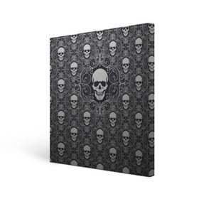 Холст квадратный с принтом Black Milk - Skulls - Черепа в Тюмени, 100% ПВХ |  | black milk | metall | pattern | rock | skulls | патерн | узор | череп | черепа | черная