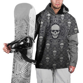 Накидка на куртку 3D с принтом Black Milk - Skulls - Черепа в Тюмени, 100% полиэстер |  | black milk | metall | pattern | rock | skulls | патерн | узор | череп | черепа | черная
