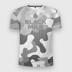 Мужская футболка 3D спортивная с принтом Black Milk Серый Камуфляж в Тюмени, 100% полиэстер с улучшенными характеристиками | приталенный силуэт, круглая горловина, широкие плечи, сужается к линии бедра | black milk | camo | camouflage | gray | pattern | камо | кмуфляж | серый | узор | черное молоко