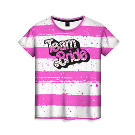 Женская футболка 3D с принтом Team Bride Барби в Тюмени, 100% полиэфир ( синтетическое хлопкоподобное полотно) | прямой крой, круглый вырез горловины, длина до линии бедер | Тематика изображения на принте: badgirl | barbie | beach party | beaches | bride | crew | girl | girlfriends | henparty | pink | power | princess | real girls | superbride | team | девичник | для влюбленных | для подруг | замуж | море | невеста | отдых | пляж | пляжная вечеринка | подру