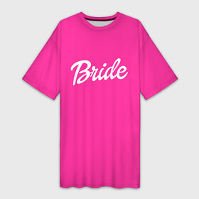 Платье-футболка 3D с принтом Барби Bride в Тюмени,  |  | badgirl | barbie | beach party | beaches | bride | crew | girl | girlfriends | henparty | pink | power | princess | real girls | superbride | team | девичник | для влюбленных | для подруг | замуж | море | невеста | отдых | пляж | пляжная вечеринка | подру