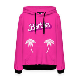 Женская толстовка 3D с принтом Barbie пальмы в Тюмени, 100% полиэстер  | двухслойный капюшон со шнурком для регулировки, мягкие манжеты на рукавах и по низу толстовки, спереди карман-кенгуру с мягким внутренним слоем. | Тематика изображения на принте: badgirl | barbie | beach party | beaches | bride | crew | girl | girlfriends | henparty | pink | power | princess | real girls | superbride | team | девичник | для влюбленных | для подруг | замуж | море | невеста | отдых | пляж | пляжная вечеринка | подру