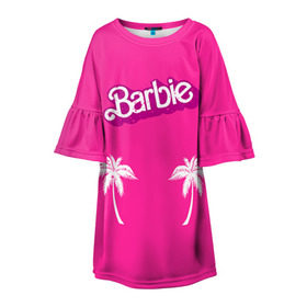 Детское платье 3D с принтом Barbie пальмы в Тюмени, 100% полиэстер | прямой силуэт, чуть расширенный к низу. Круглая горловина, на рукавах — воланы | badgirl | barbie | beach party | beaches | bride | crew | girl | girlfriends | henparty | pink | power | princess | real girls | superbride | team | девичник | для влюбленных | для подруг | замуж | море | невеста | отдых | пляж | пляжная вечеринка | подру