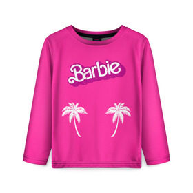 Детский лонгслив 3D с принтом Barbie пальмы в Тюмени, 100% полиэстер | длинные рукава, круглый вырез горловины, полуприлегающий силуэт
 | Тематика изображения на принте: badgirl | barbie | beach party | beaches | bride | crew | girl | girlfriends | henparty | pink | power | princess | real girls | superbride | team | девичник | для влюбленных | для подруг | замуж | море | невеста | отдых | пляж | пляжная вечеринка | подру