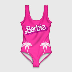 Купальник-боди 3D с принтом Barbie пальмы в Тюмени, 82% полиэстер, 18% эластан | Круглая горловина, круглый вырез на спине | badgirl | barbie | beach party | beaches | bride | crew | girl | girlfriends | henparty | pink | power | princess | real girls | superbride | team | девичник | для влюбленных | для подруг | замуж | море | невеста | отдых | пляж | пляжная вечеринка | подру