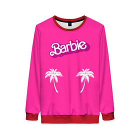 Женский свитшот 3D с принтом Barbie пальмы в Тюмени, 100% полиэстер с мягким внутренним слоем | круглый вырез горловины, мягкая резинка на манжетах и поясе, свободная посадка по фигуре | badgirl | barbie | beach party | beaches | bride | crew | girl | girlfriends | henparty | pink | power | princess | real girls | superbride | team | девичник | для влюбленных | для подруг | замуж | море | невеста | отдых | пляж | пляжная вечеринка | подру