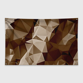 Флаг-баннер с принтом Brown geometry в Тюмени, 100% полиэстер | размер 67 х 109 см, плотность ткани — 95 г/м2; по краям флага есть четыре люверса для крепления | abstraction | геометрия | грани | полигоны | текстура | треугольники