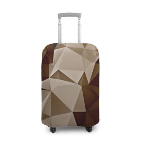 Чехол для чемодана 3D с принтом Brown geometry в Тюмени, 86% полиэфир, 14% спандекс | двустороннее нанесение принта, прорези для ручек и колес | abstraction | геометрия | грани | полигоны | текстура | треугольники