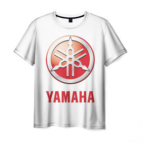 Мужская футболка 3D с принтом Yamaha в Тюмени, 100% полиэфир | прямой крой, круглый вырез горловины, длина до линии бедер | brand | car | japanese | logo | motorcycle | sign | yamaha | автомобиль | знак | логотип | марка | мотоцикл | ямаха | японская
