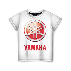 Детская футболка 3D с принтом Yamaha в Тюмени, 100% гипоаллергенный полиэфир | прямой крой, круглый вырез горловины, длина до линии бедер, чуть спущенное плечо, ткань немного тянется | brand | car | japanese | logo | motorcycle | sign | yamaha | автомобиль | знак | логотип | марка | мотоцикл | ямаха | японская