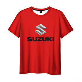Мужская футболка 3D с принтом Suzuki в Тюмени, 100% полиэфир | прямой крой, круглый вырез горловины, длина до линии бедер | марка | машина | сузуки | япония
