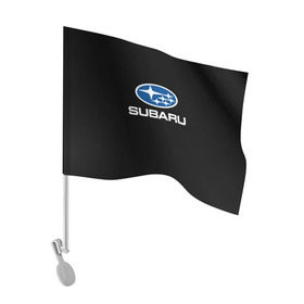 Флаг для автомобиля с принтом Subaru в Тюмени, 100% полиэстер | Размер: 30*21 см | subaru | автомобиль | марка | машина | субару