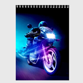 Скетчбук с принтом Мотоциклист в Тюмени, 100% бумага
 | 48 листов, плотность листов — 100 г/м2, плотность картонной обложки — 250 г/м2. Листы скреплены сверху удобной пружинной спиралью | city | light | motocross | motorcycle | motorcyclist | night | silhouette | speed | город | мотокросс | мотоцикл | мотоциклист | ночь | свет | силуэт | скорость