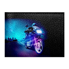 Обложка для студенческого билета с принтом Мотоциклист в Тюмени, натуральная кожа | Размер: 11*8 см; Печать на всей внешней стороне | Тематика изображения на принте: city | light | motocross | motorcycle | motorcyclist | night | silhouette | speed | город | мотокросс | мотоцикл | мотоциклист | ночь | свет | силуэт | скорость