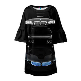 Детское платье 3D с принтом BMW в Тюмени, 100% полиэстер | прямой силуэт, чуть расширенный к низу. Круглая горловина, на рукавах — воланы | bmw | авто | бмв | магина | марка