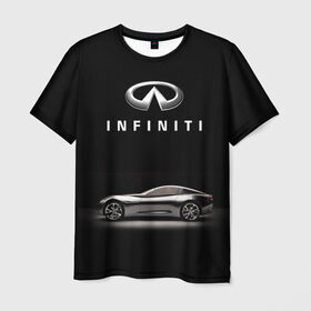 Мужская футболка 3D с принтом Infiniti в Тюмени, 100% полиэфир | прямой крой, круглый вырез горловины, длина до линии бедер | авто | инфинити | марка | машина