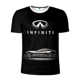 Мужская футболка 3D спортивная с принтом Infiniti в Тюмени, 100% полиэстер с улучшенными характеристиками | приталенный силуэт, круглая горловина, широкие плечи, сужается к линии бедра | Тематика изображения на принте: авто | инфинити | марка | машина