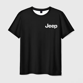 Мужская футболка 3D с принтом Jeep в Тюмени, 100% полиэфир | прямой крой, круглый вырез горловины, длина до линии бедер | Тематика изображения на принте: автомобиль | джип | марка | машина