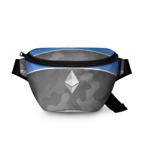 Поясная сумка 3D с принтом Black Milk Ethereum - Эфириум в Тюмени, 100% полиэстер | плотная ткань, ремень с регулируемой длиной, внутри несколько карманов для мелочей, основное отделение и карман с обратной стороны сумки застегиваются на молнию | black milk | ethereum | etherium | litecoin | крипта | крипто | криптовалюта | лайткоин | майнер | майнинг | эфир