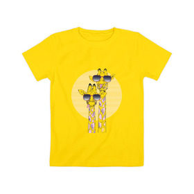 Детская футболка хлопок с принтом Жирафики в Тюмени, 100% хлопок | круглый вырез горловины, полуприлегающий силуэт, длина до линии бедер | 