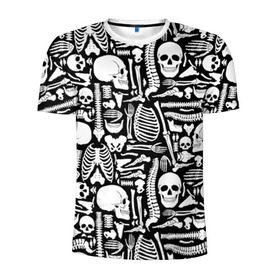 Мужская футболка 3D спортивная с принтом Кости в Тюмени, 100% полиэстер с улучшенными характеристиками | приталенный силуэт, круглая горловина, широкие плечи, сужается к линии бедра | doctor | анатомия | врач | доктор | кости | кость | медик | медицина | скелет | череп