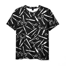 Мужская футболка 3D с принтом Шприцы в Тюмени, 100% полиэфир | прямой крой, круглый вырез горловины, длина до линии бедер | doctor | врач | доктор | инструмент | медик | медицина | скальпель