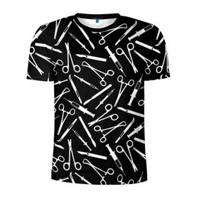 Мужская футболка 3D спортивная с принтом Шприцы в Тюмени, 100% полиэстер с улучшенными характеристиками | приталенный силуэт, круглая горловина, широкие плечи, сужается к линии бедра | doctor | врач | доктор | инструмент | медик | медицина | скальпель