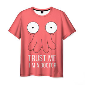 Мужская футболка 3D с принтом Доктор в Тюмени, 100% полиэфир | прямой крой, круглый вырез горловины, длина до линии бедер | doctor | futurama | trust me | верь мне | врач | доктор | зойдберг | медик | медицина | футурама