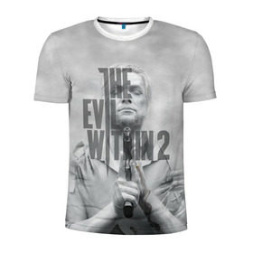 Мужская футболка 3D спортивная с принтом The Evil Within 2 в Тюмени, 100% полиэстер с улучшенными характеристиками | приталенный силуэт, круглая горловина, широкие плечи, сужается к линии бедра | evil | horror | зло | игра | хоррор