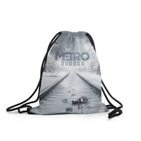 Рюкзак-мешок 3D с принтом METRO: Exodus в Тюмени, 100% полиэстер | плотность ткани — 200 г/м2, размер — 35 х 45 см; лямки — толстые шнурки, застежка на шнуровке, без карманов и подкладки | horror | metro | metro 2033 | redux | игра | метро | хоррор