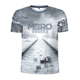 Мужская футболка 3D спортивная с принтом METRO: Exodus в Тюмени, 100% полиэстер с улучшенными характеристиками | приталенный силуэт, круглая горловина, широкие плечи, сужается к линии бедра | Тематика изображения на принте: horror | metro | metro 2033 | redux | игра | метро | хоррор