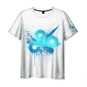 Мужская футболка 3D с принтом cs:go - Cloud9 (White collection) в Тюмени, 100% полиэфир | прямой крой, круглый вырез горловины, длина до линии бедер | Тематика изображения на принте: 0x000000123 | cloud9 | cs go | white | кс го